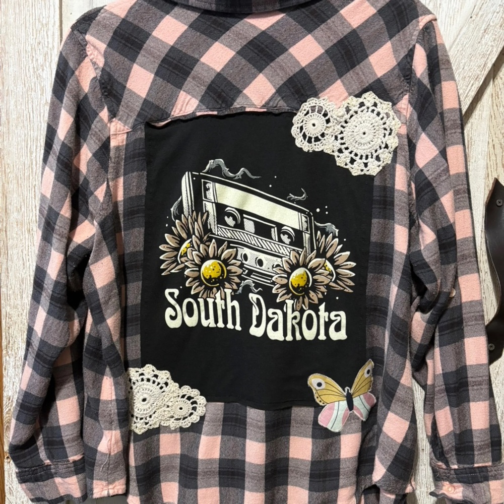 Upcycled South Dakota Flannel Size XL